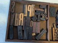 Vintage wooden type blocks