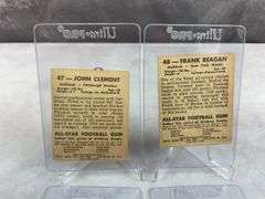 1948 Leaf football lot of 4, w/ Jonny Lujack, Frank Reagan, Clement, Flash Swiacki