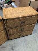 (2) matching wicker chest of drawers