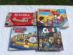 Scrabble, Clue, Guess Who?, and Battleship