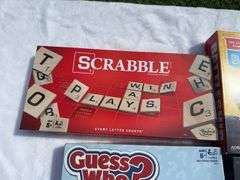 Scrabble, Clue, Guess Who?, and Battleship