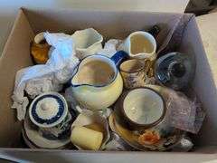 (2) boxes of miscellaneous glassware and decor