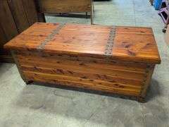 Vintage Acme cedar chest on wheels - 48" long, 21" deep, and 20" tall