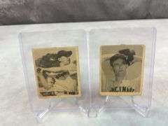 1948 Bowman baseball lot of 4: Johnny Sain, Marion, Blackwell, Tommy Henrich