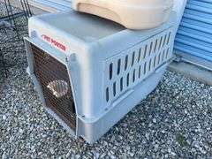 Pet Porter dog kennel and Pet Zone dog food & water dishes