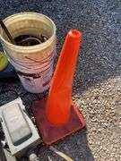 Cutler-Hammer electric boxes, Blitz oil drain, cone, buckets with jumper cables