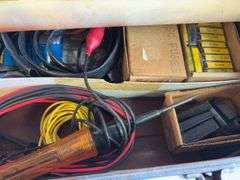 (3) tool boxes with electrical supplies, saw, drill and sand kit, and wrenches