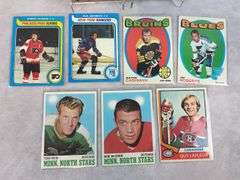 (9) 1970's Topps Hockey Cards - Hull, Esposito, LaFleur & Others