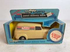 (3) Ertl diecast model car coin banks - '48 Chevy, '18 Ford, and '26 Mack "Bulldog" - (2) 1/25 scale