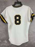 Pittsburg Pirates number 8 jersey, SandKit size 40, white w/black letters