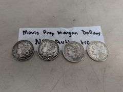(4) movie prop Morgan Dollars - not authentic