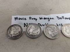 (4) movie prop Morgan Dollars - not authentic