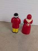 (2) black Americana salt and pepper shakers