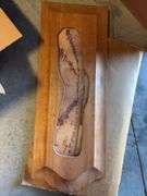 Tote of vintage items - plate, signs/pictures, and more