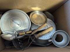 Vintage items - kitchen pieces, bowls, bowling pin, and more
