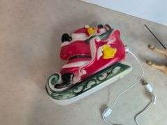Santa sleigh and (2) reindeer blow mold - works