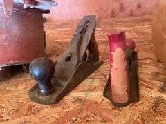 Misc. Tools and parts including antique planes, level & misc.