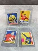 1948 Leaf football lot of 4, w/ Jonny Lujack, Frank Reagan, Clement, Flash Swiacki