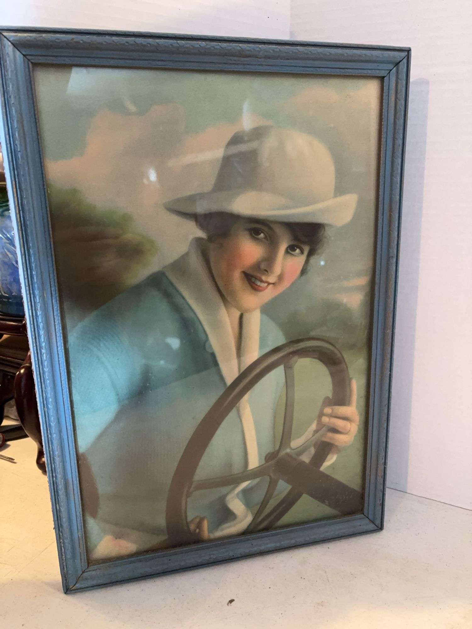 13.5” x 19.5” ANTIQUE FRAMED LADY