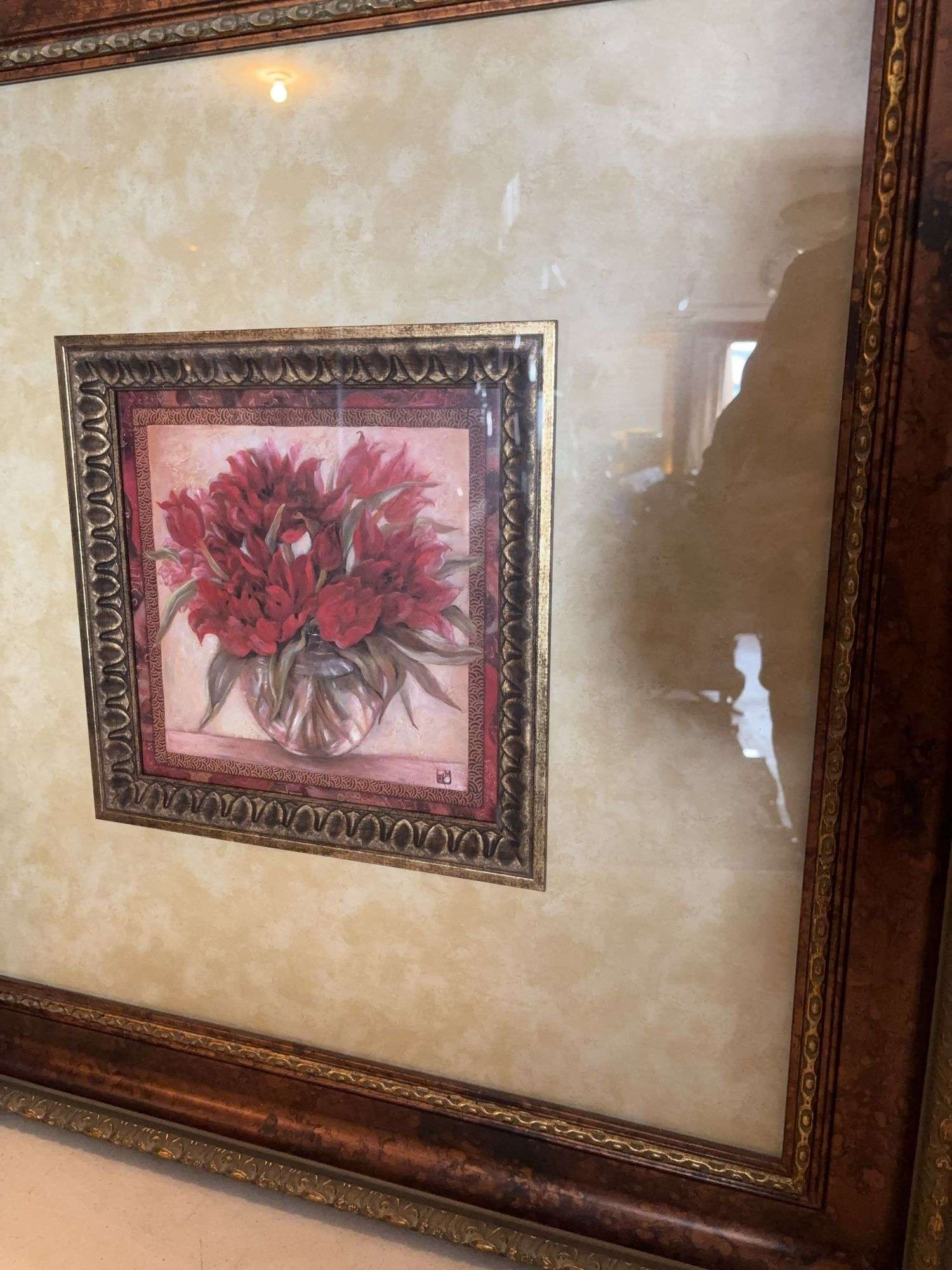 30” x 30” FRAMED WALL DECOR FLOWERS NICE