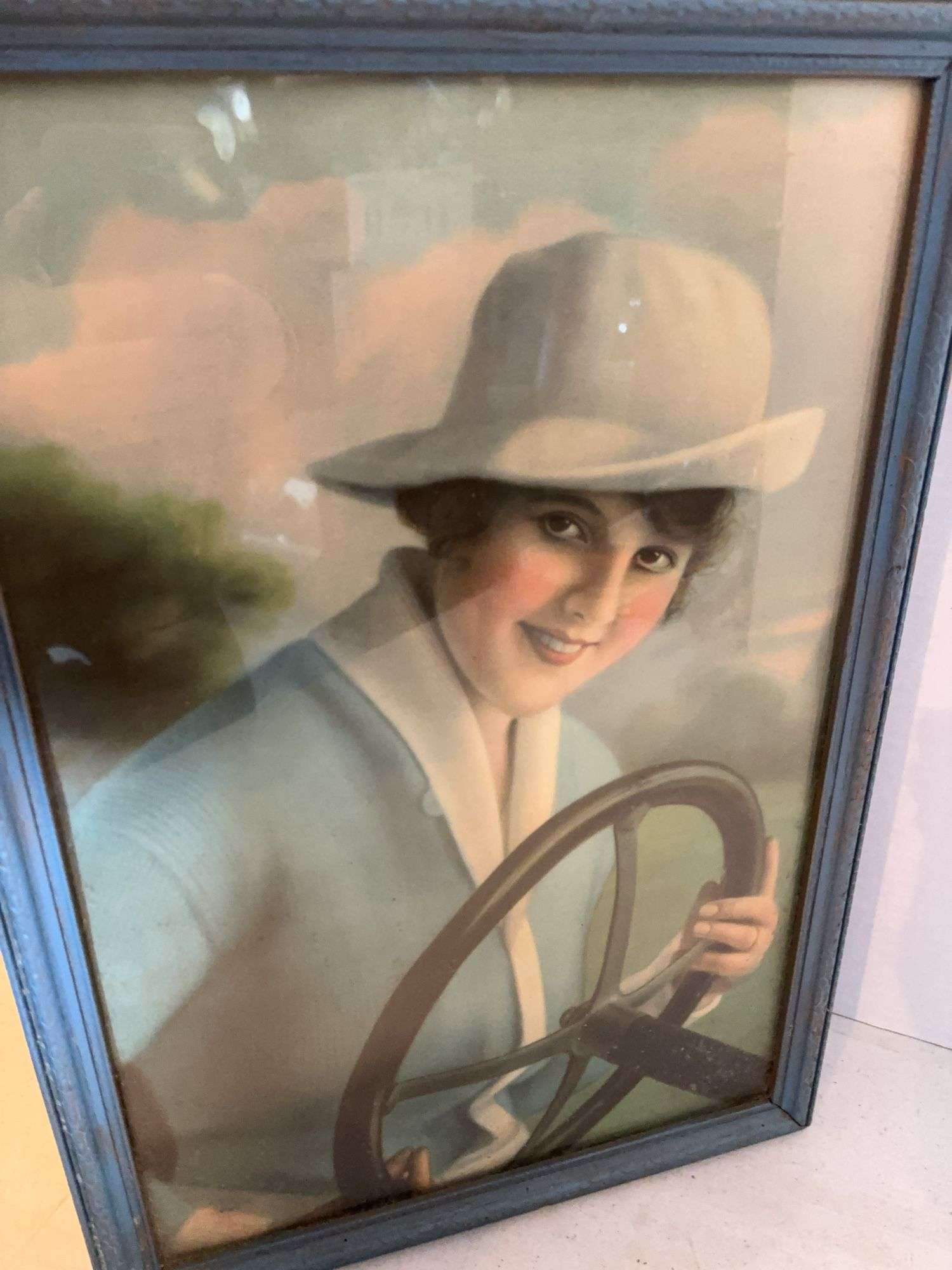 13.5” x 19.5” ANTIQUE FRAMED LADY