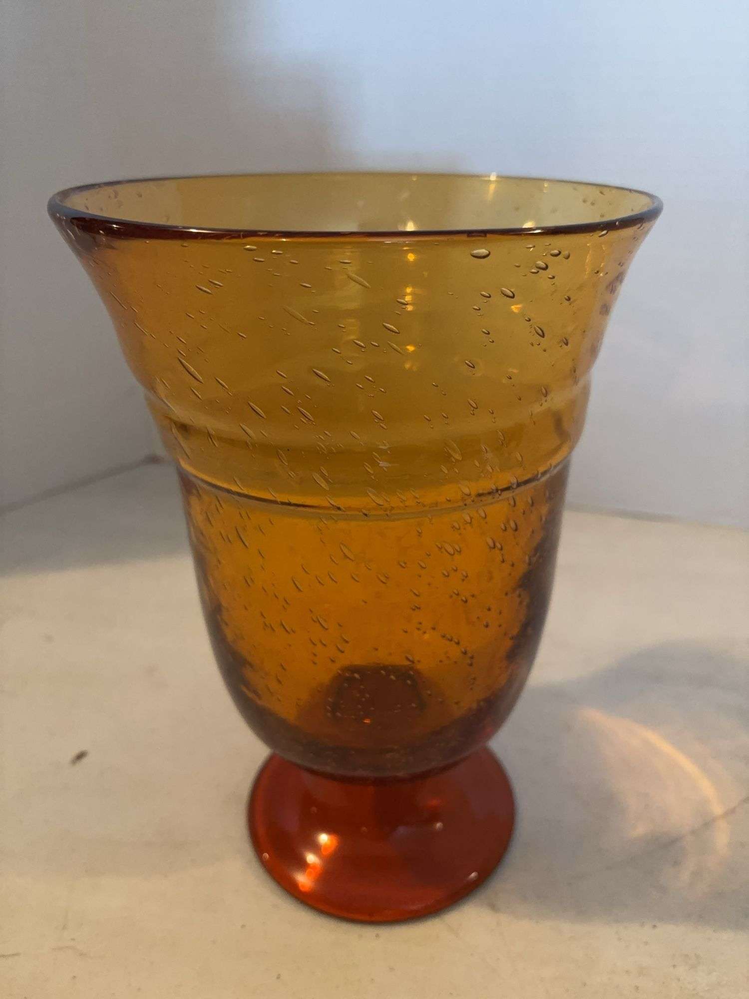 10” AMBER BUBBLE GLASS