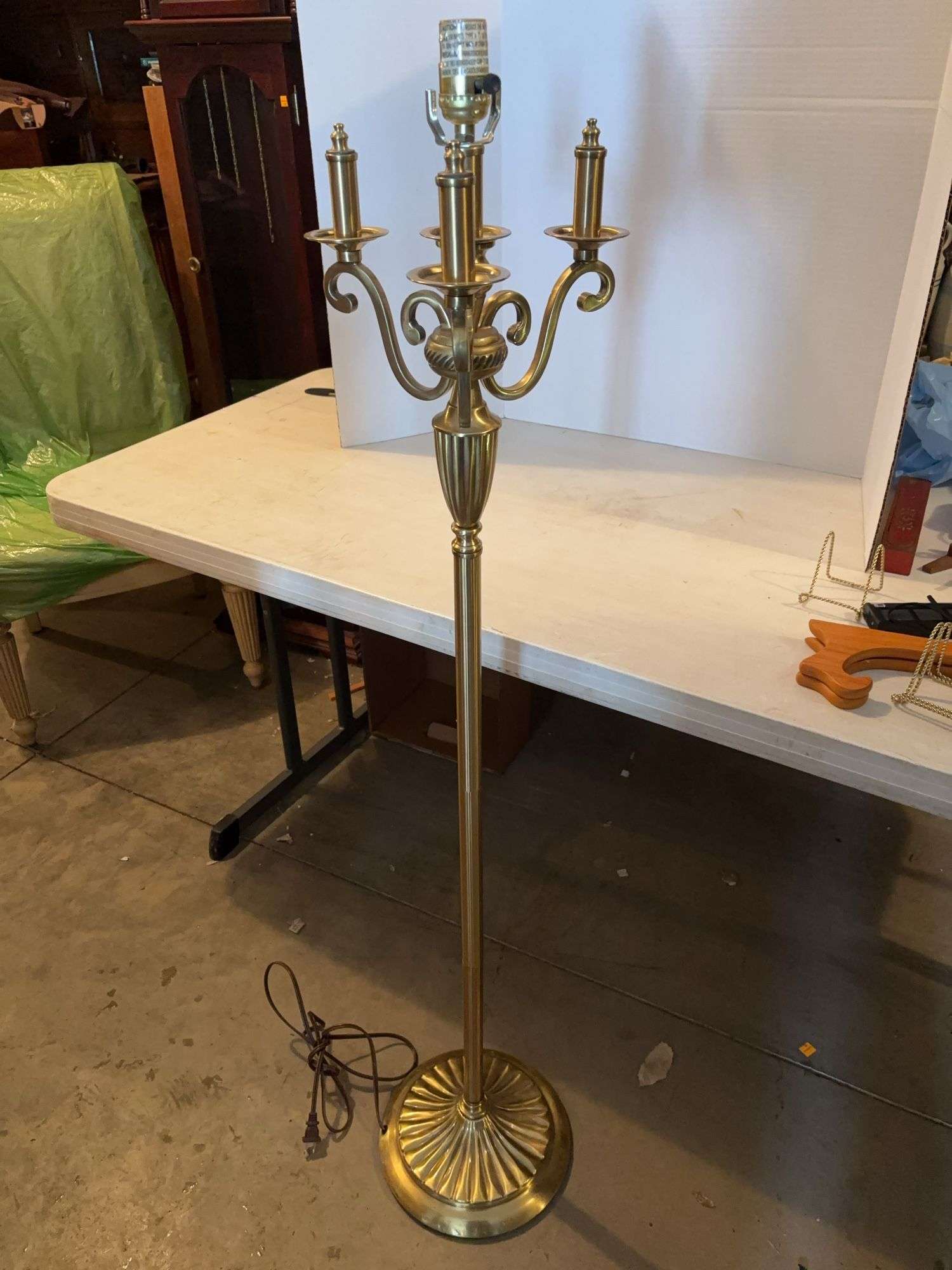 SOLID BRASS FLOOR LAMP 52”