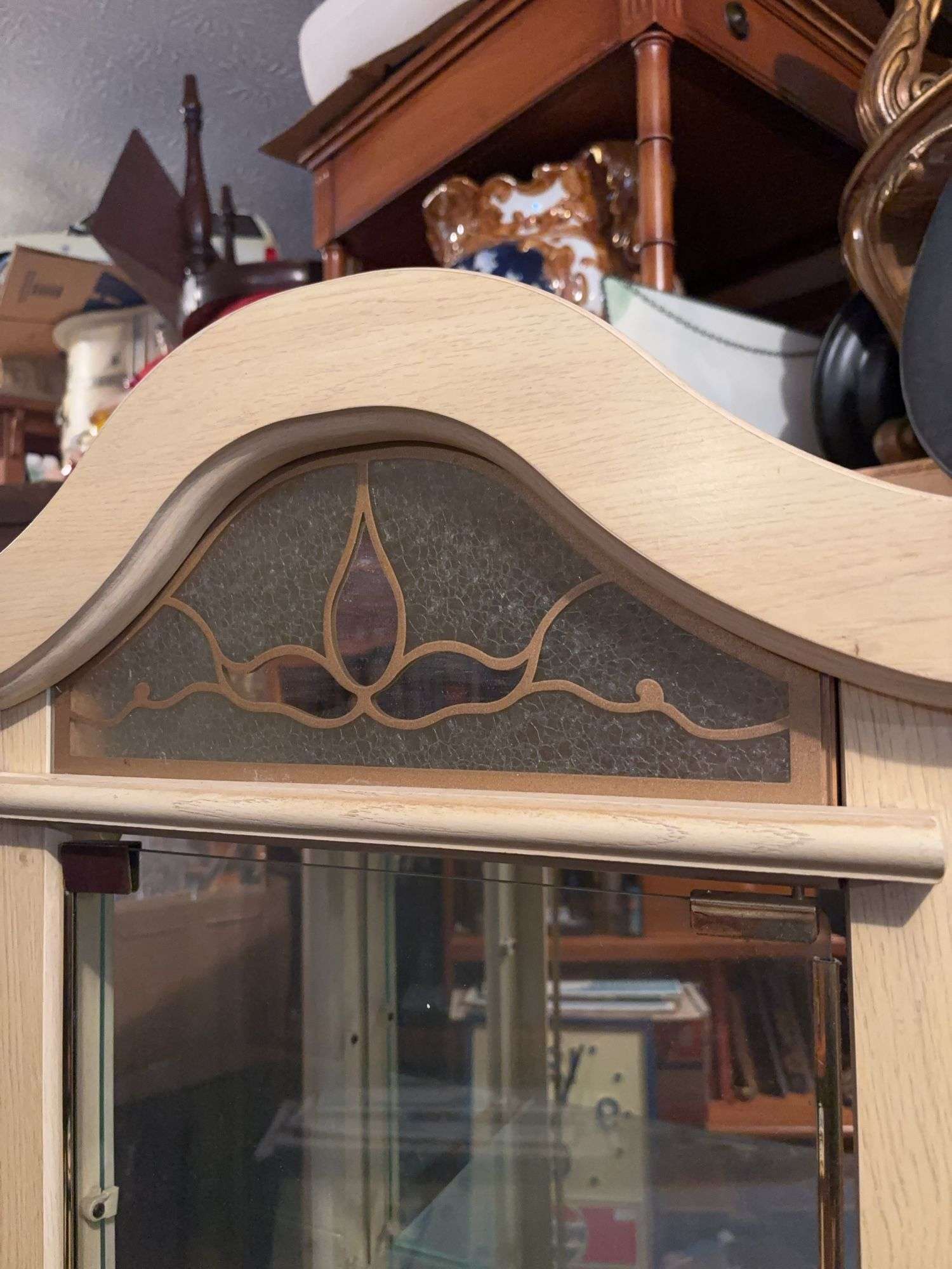 LIGHT UP CORNER CURIO CABINET 76”t x 17”w x 14”d