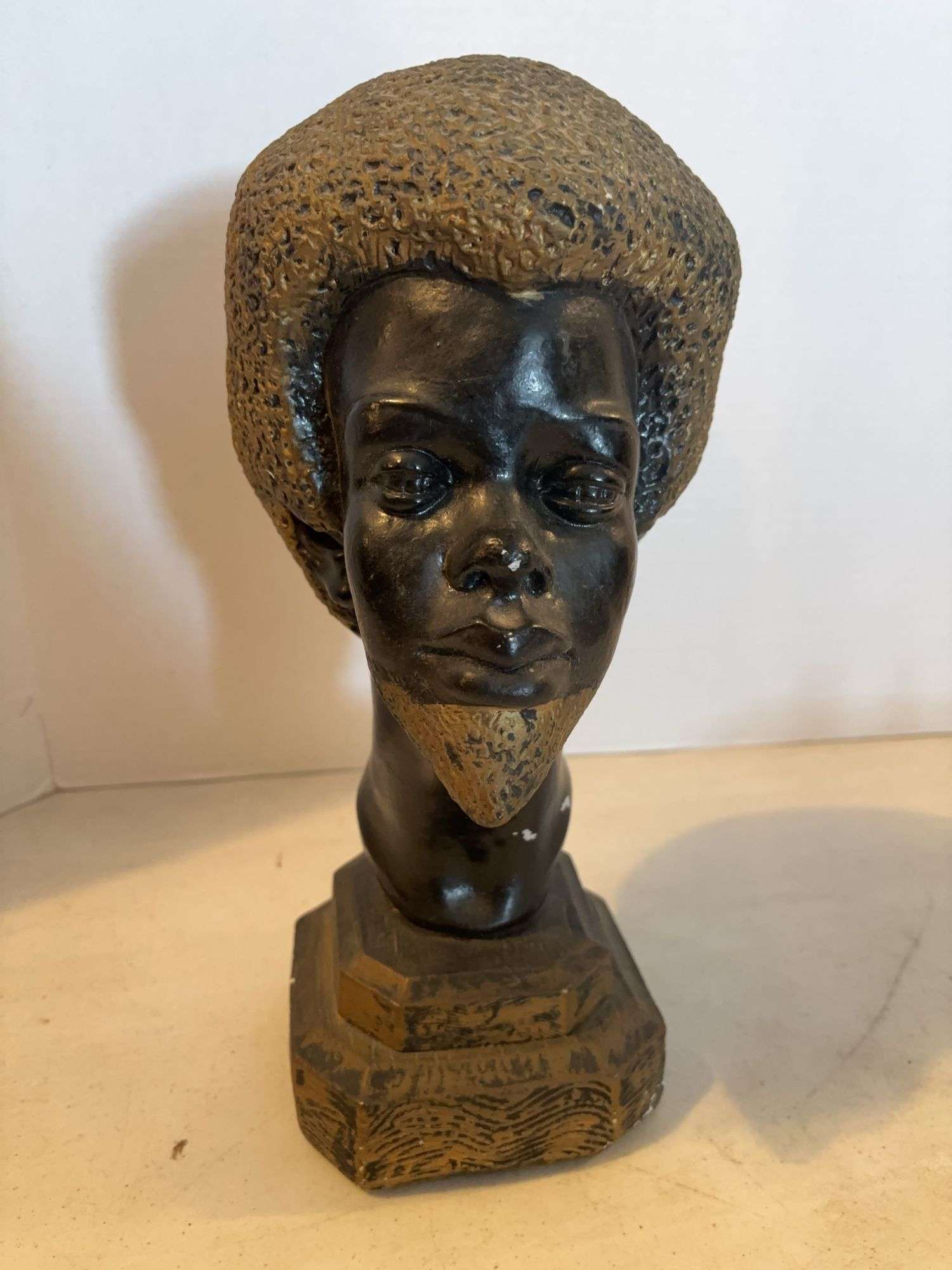14” AFRO BUST SCULPTURE