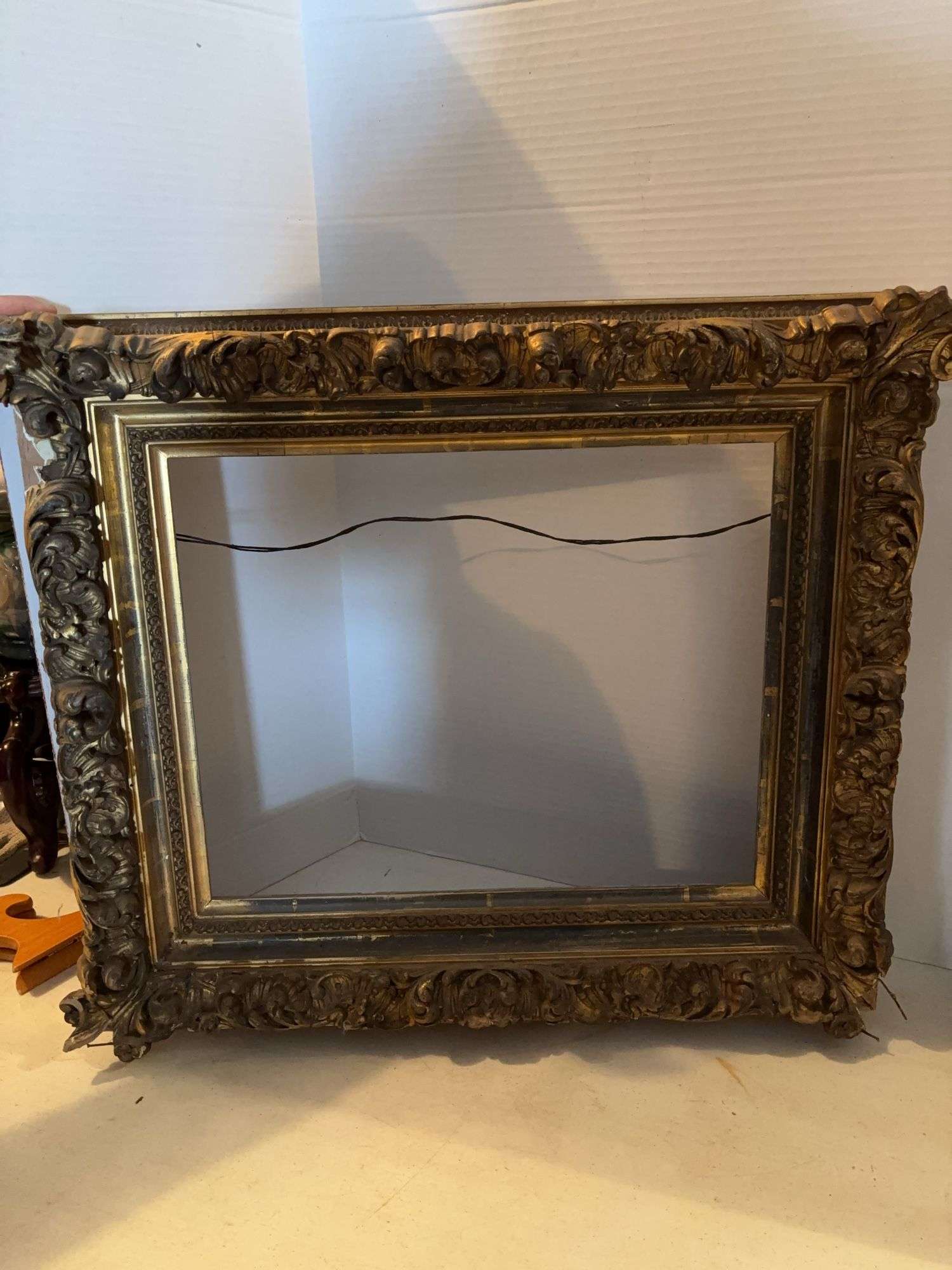 26” x 22” DECORATIVE ANTIQUE FRAME SOME MISSING PIECES
