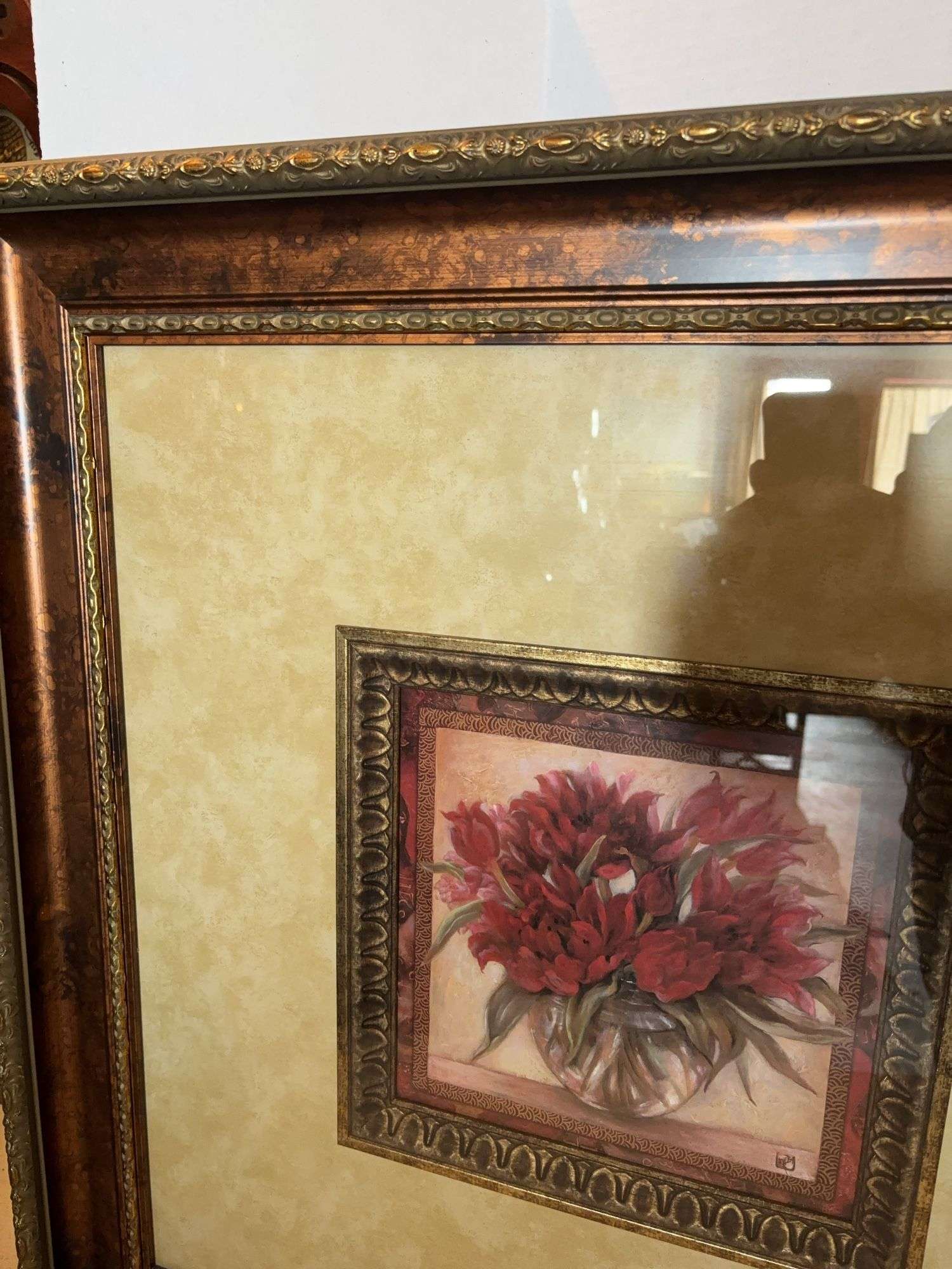 30” x 30” FRAMED WALL DECOR FLOWERS NICE