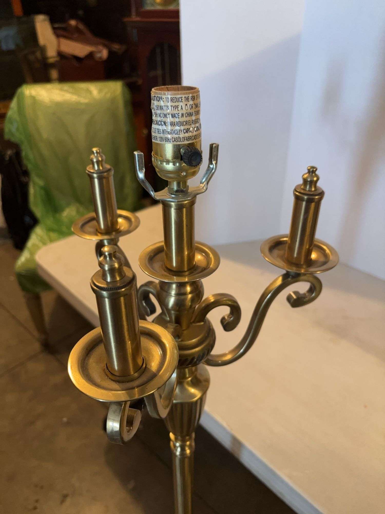 SOLID BRASS FLOOR LAMP 52”