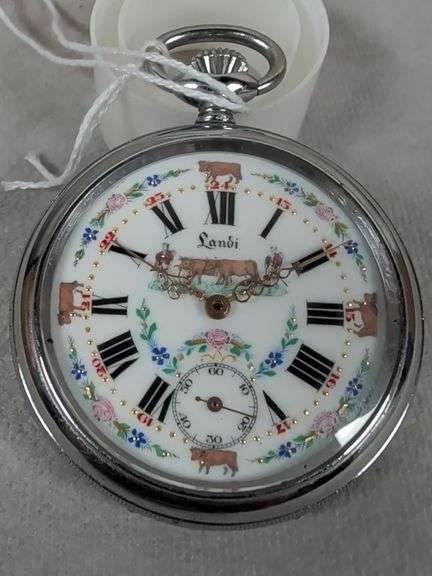 Landi Pocket Watch - with cows on front