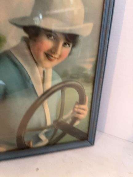 13.5” x 19.5” ANTIQUE FRAMED LADY