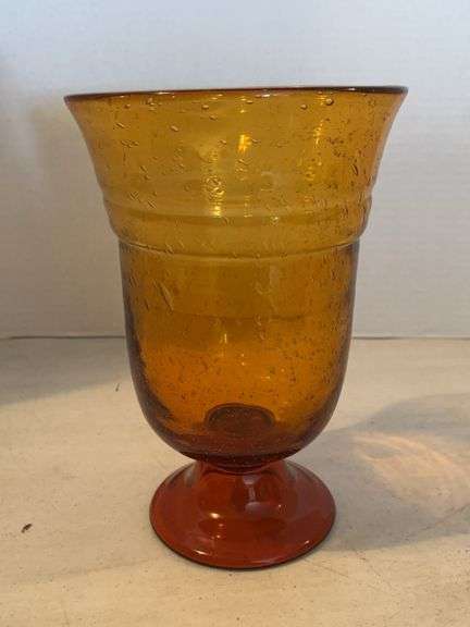 10” AMBER BUBBLE GLASS