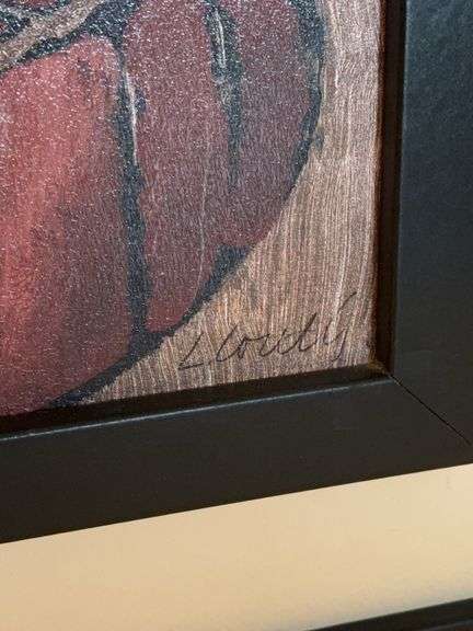 28.5” x 28.5” LEAF DESIGN FRAMED SIGNED