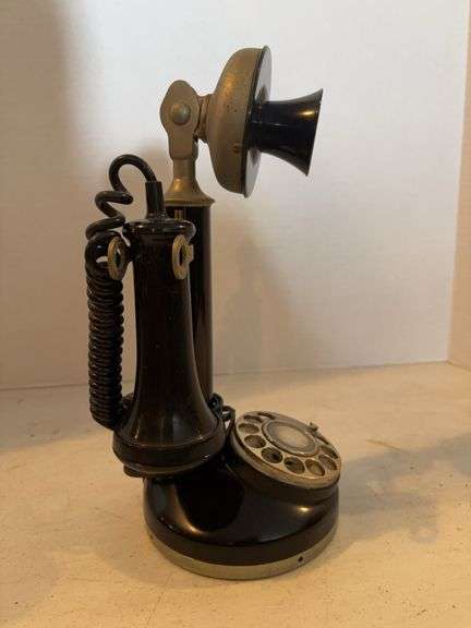 BLACK CANDLE STICK TELEPHONE 12”