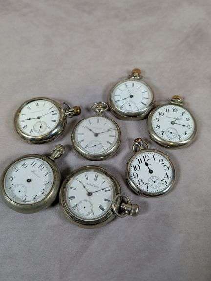 (7) Misc Pocket Watches - Need work - parts only