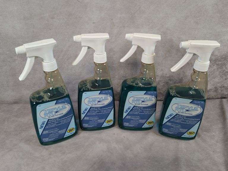 (4) Zepvue RTU Glass cleaner bottles -Mostly full