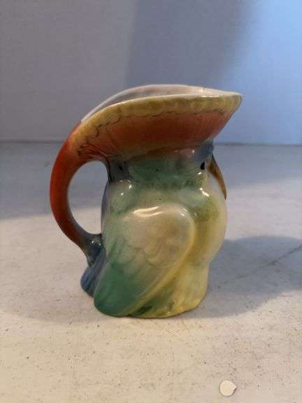 CZECHOSLOVAKIA POTTERY PARROT PITCHER
