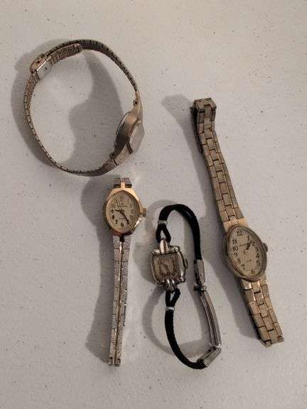 (1) Elgin 10K RGP Bezel watch (3) Helbros watches - see photos for condition