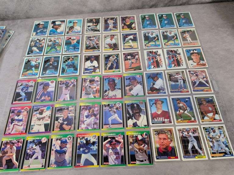 (6) binder sleeves of baseball cards - 80s and 90s