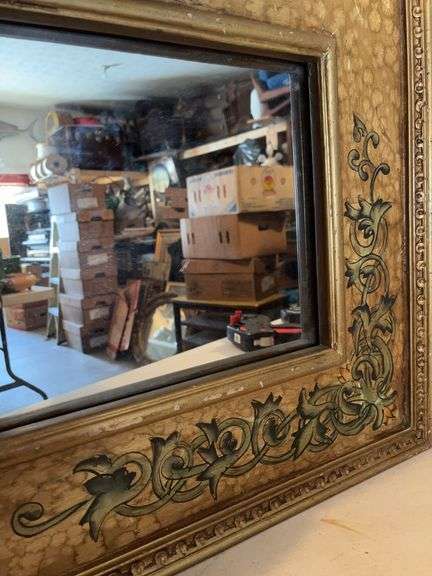 27.5” x 23.5” DECORATIVE FRENCH COUNTRY FRAMED MIRROR