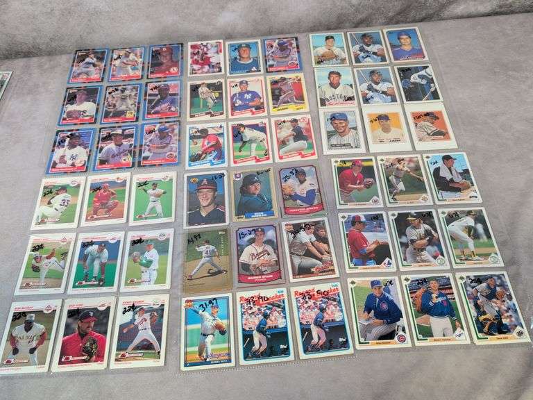 (6) binder sleeves of baseball cards - 80s and 90s