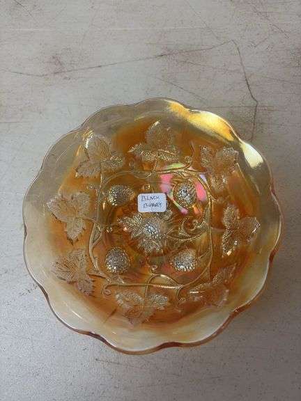 Millersburg Glass blackberry sauce - marigold