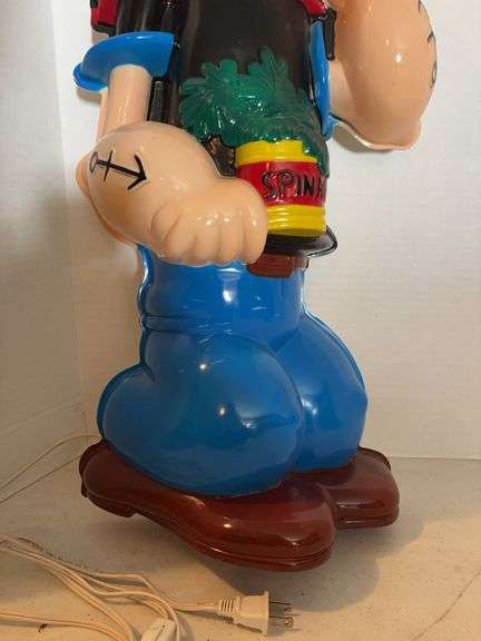 1992 16” POPEYE THE SAILOR MAN LIGHT UP GLOBE STAND
