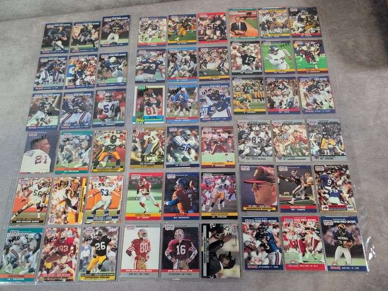 (6) binder sleeves of football cards - 90s, stars, MVPs, and more