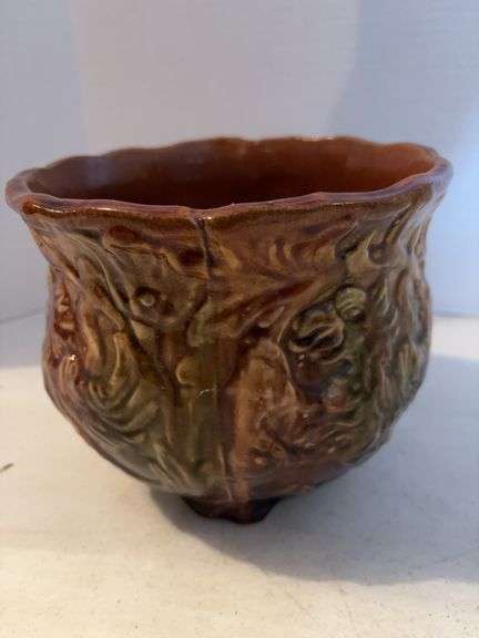 ANTIQUE 7” OWENS POTTERY DRAGON DESIGN