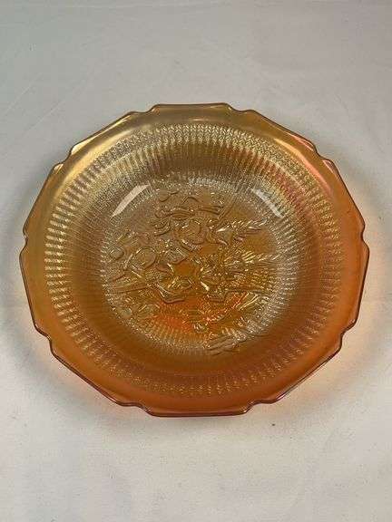 JEANETTE GLASS IRIS HERRINGBONE IRIDESCENT BOWL