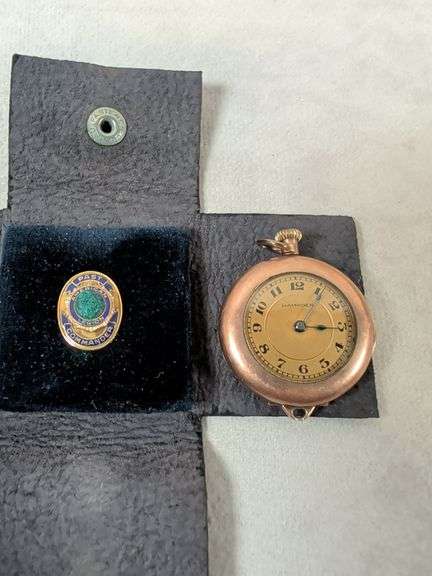 Hampden No. 400 Small Pocket Watch & American legion pin